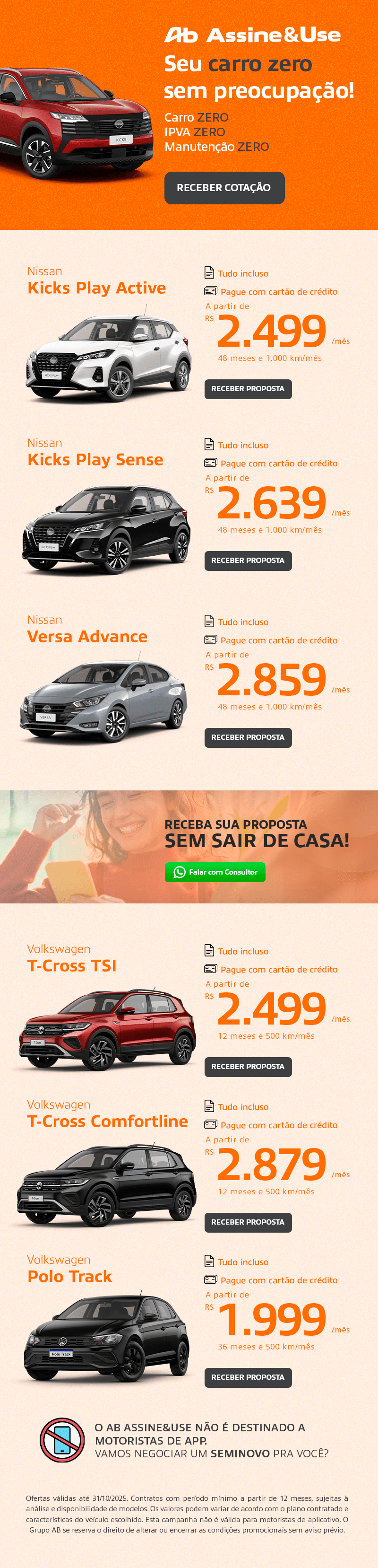 Assine seu Carro na AB Assine&Use sem burocracia