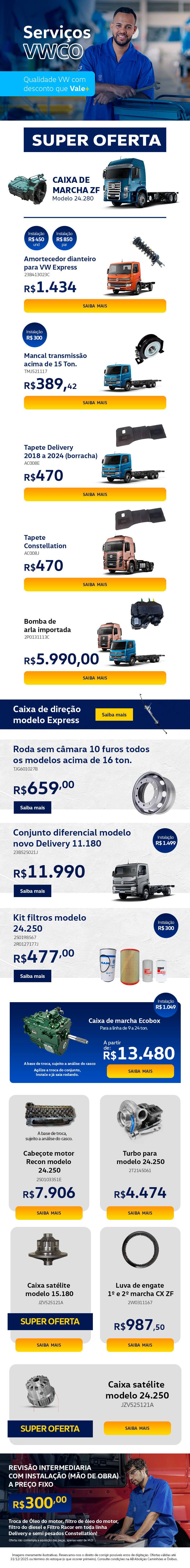 Serviços VWCO na AB Abolição Caminhão