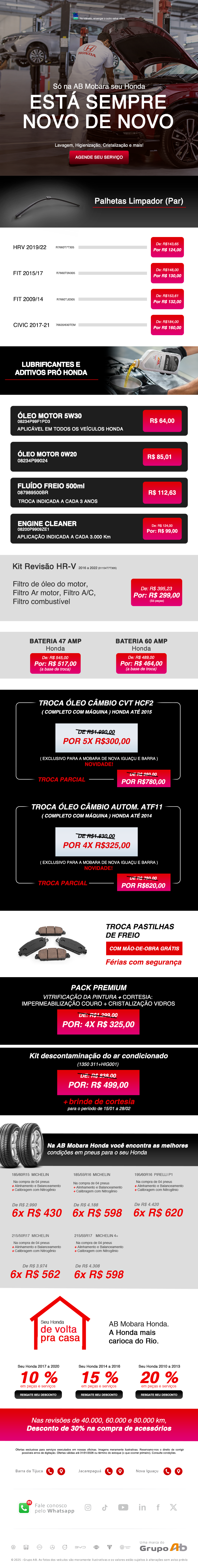 Seu Honda Novo de Novo