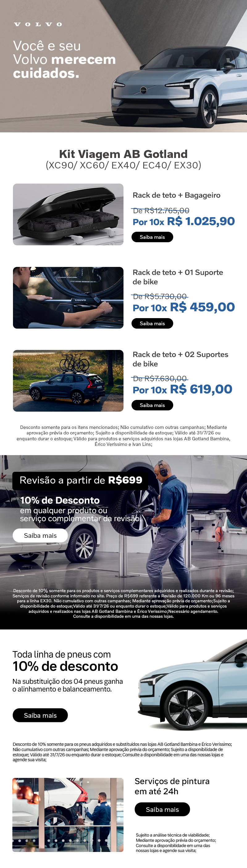 Você e seu Volvo merecem cuidados!