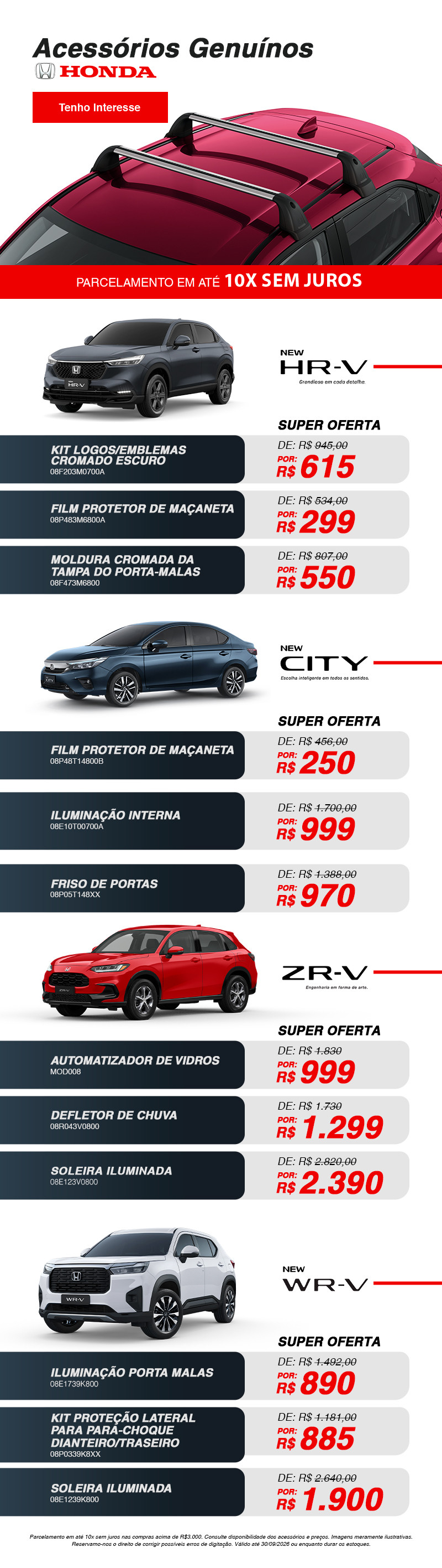Acessórios Genuínos Honda