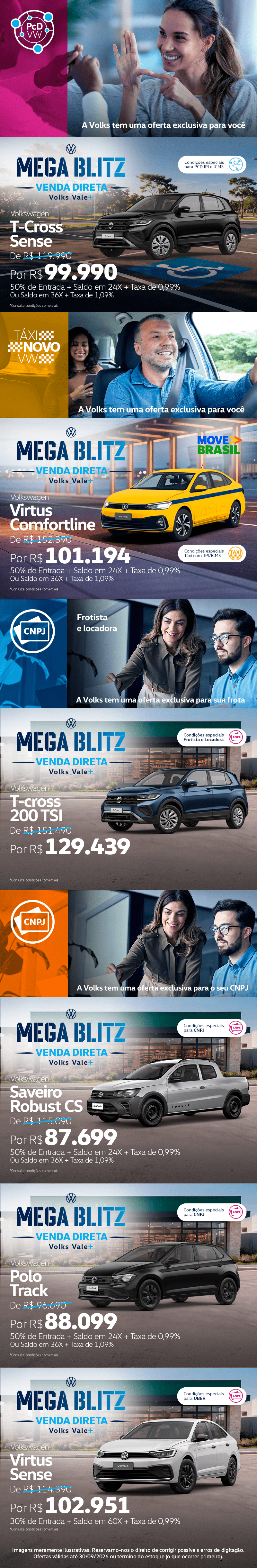 Ofertas especiais pra você conquistar seu VW no Grupo AB!