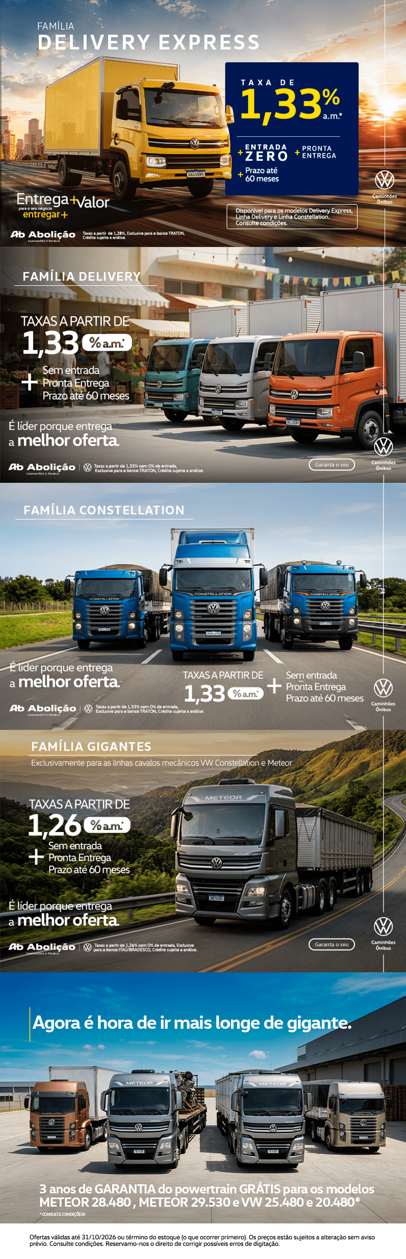 Ação especial GIGANTES! Na AB Abolição VW Caminhões